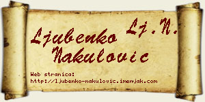 Ljubenko Nakulović vizit kartica